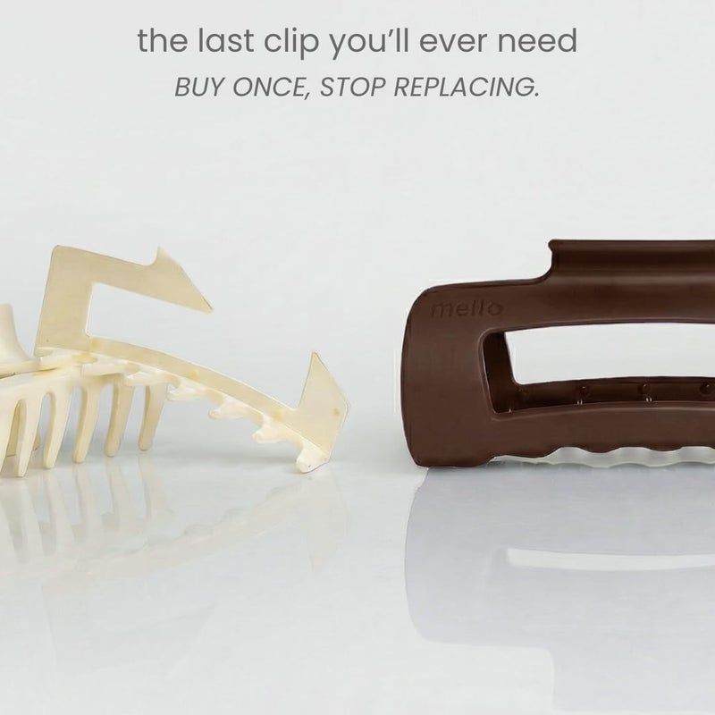 Mello The Original Hair Claw Clip Squishy Claw Clip Made in Korea Patent Pending 30021976 (Dark Brown, Medium) - Image 4